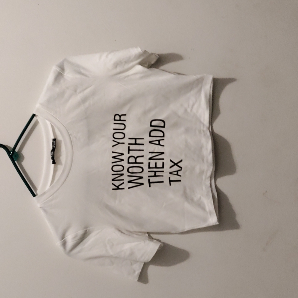 SHEIN White Quote Crop Top